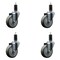 Service Caster 4'' SS Gray Poly Wheel Swivel 1-1/4'' Expanding Stem Caster Set, 4PK SCC-SSEX20S414-PPUB-114-4 - alternate 1